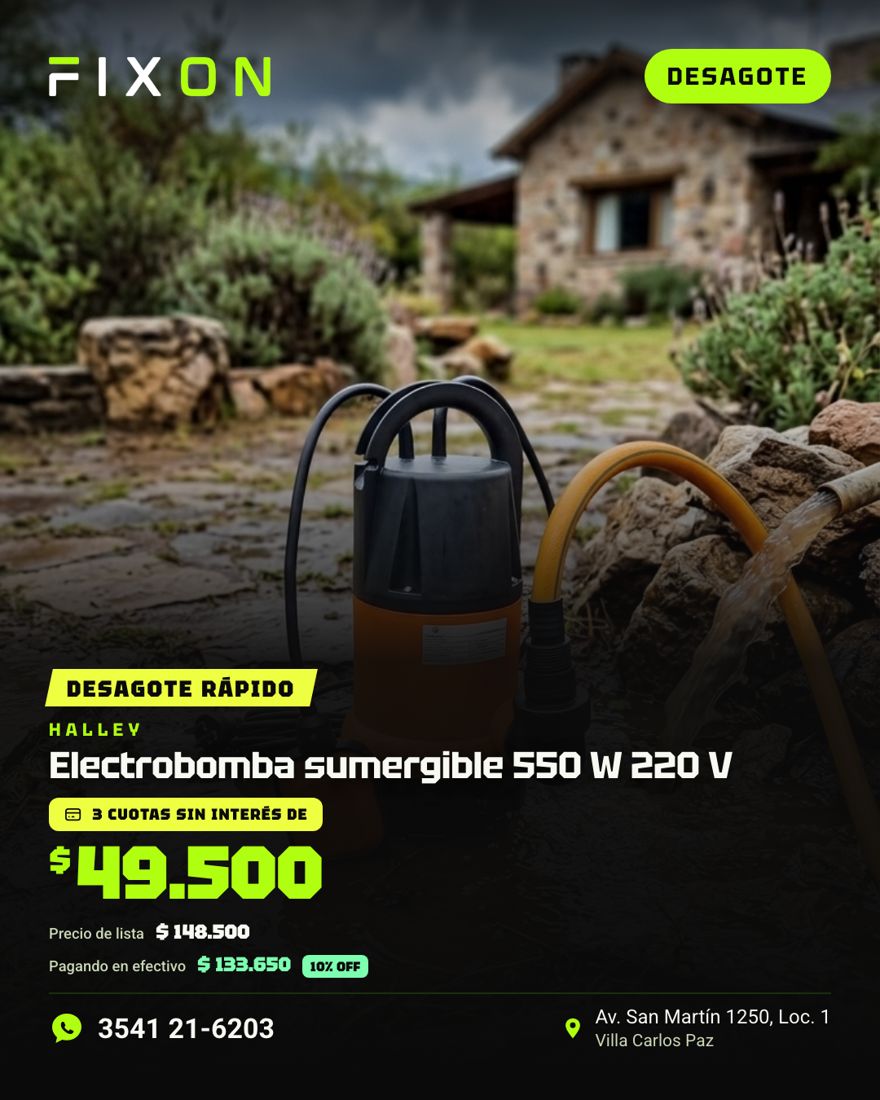 Bomba sumergible 550 W
