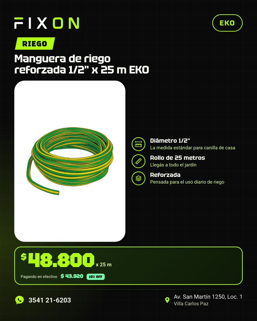Manguera reforzada 1/2"